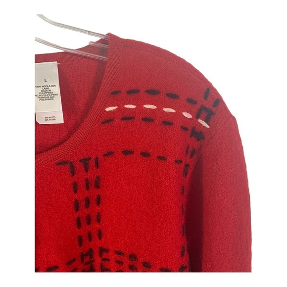 Villager Sport Women's Vintage Red Wool Button Down Cardigan Sweater Size L - Picture 8 of 10